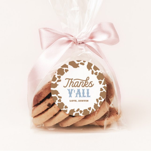 Pegatina Redonda Cowboy Rodeo Birday Party Gracias (Subido por el creador)