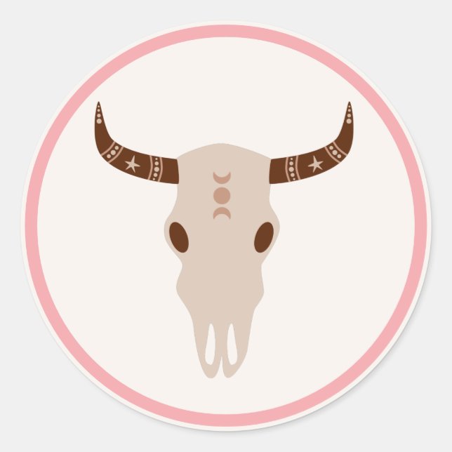 Pegatina Redonda Cowgirl Wild West Rodeo Ranch Cumpleaños Party Dec (Anverso)