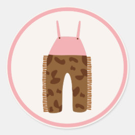 Pegatina Redonda Cowgirl Wild West Rodeo Ranch Cumpleaños Party Dec