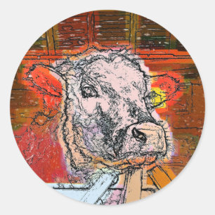 PEGATINA REDONDA COWS