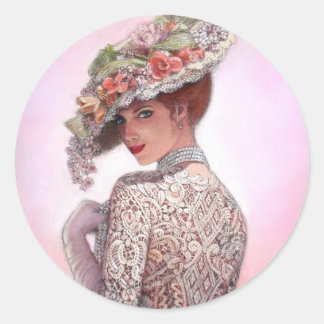Pegatina Redonda Coy Victorian Lady "Betty Lu"