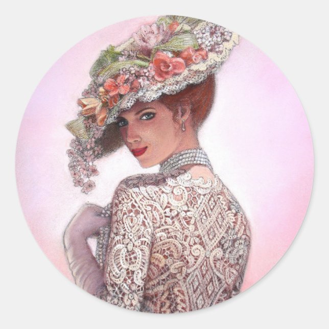 Pegatina Redonda Coy Victorian Lady "Betty Lu" (Anverso)