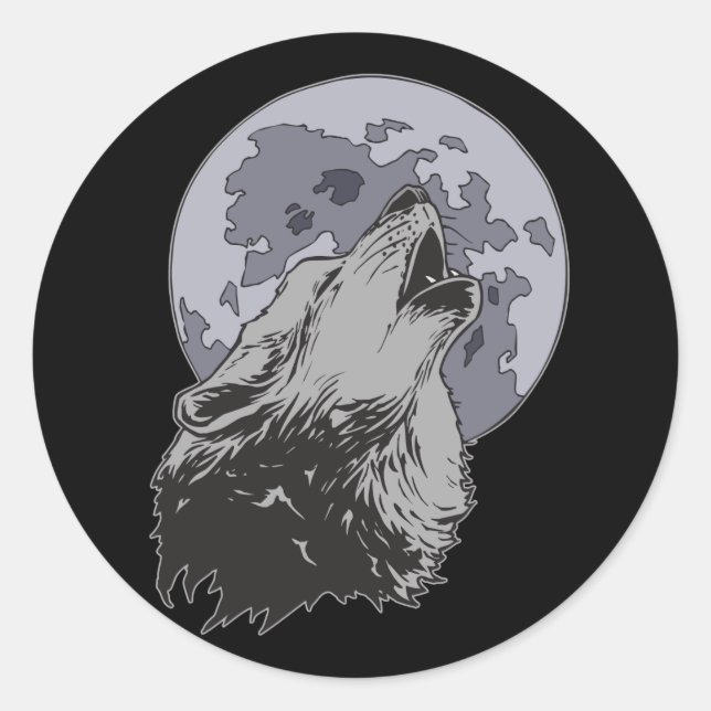 Pegatina Redonda Coyote Moon (Anverso)