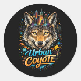 Pegatina Redonda Coyote Urbano
