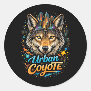 Pegatina Redonda Coyote Urbano