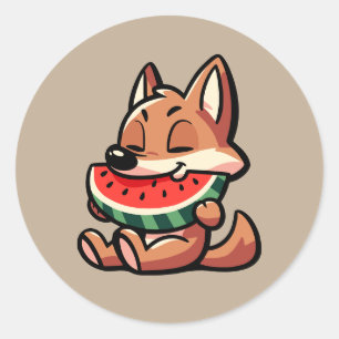 Pegatina Redonda Coyote Watermelon