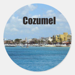 Pegatina Redonda Cozumel