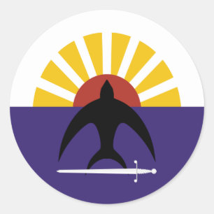 Pegatina Redonda Cozumel, bandera de Quintana Roo, México, México