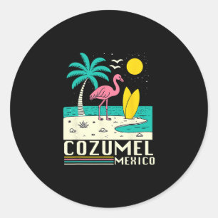 Pegatina Redonda Cozumel México Recuerdo de Vacaciones Viaje Hombre