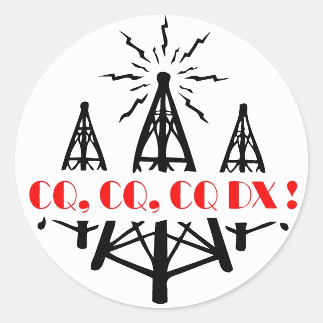 PEGATINA REDONDA CQ DX (Anverso)