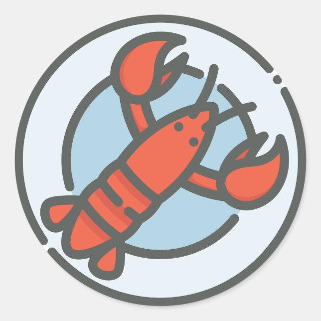 Pegatina Redonda Crab Sticker – Cute Coastal Illustration (Anverso)