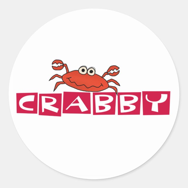 Pegatina Redonda Crabby Crabby (Anverso)