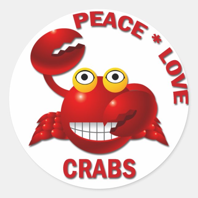 PEGATINA REDONDA CRABS DE AMOR A LA PAZ (Anverso)