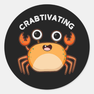 Pegatina Redonda Crabtivante Cuna divertida Pun Dark BG