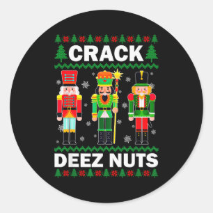 Pegatina Redonda Crack Deez Nuts divertido Navidad