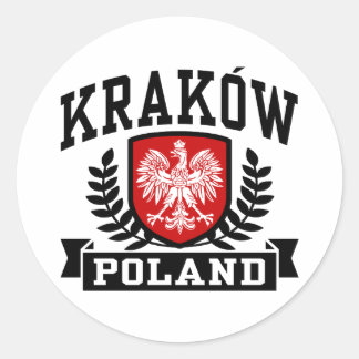 Pegatina Redonda Cracovia Polonia
