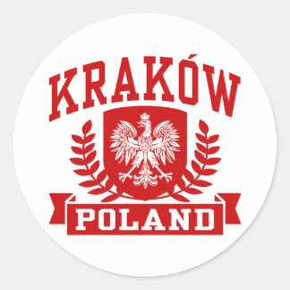 Pegatina Redonda Cracovia Polonia
