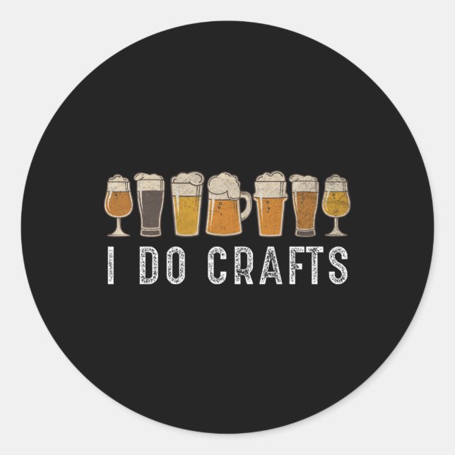 Pegatina Redonda Craft Beer I Do Crafting Home Brew (Anverso)