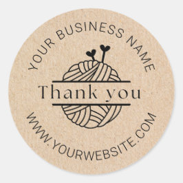 Pegatina Redonda Craft Crochet Business Thank You Packaging Sticker