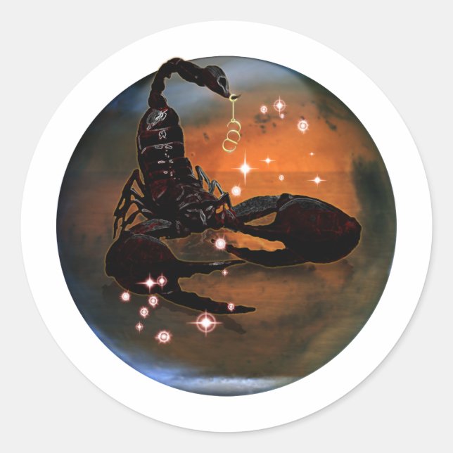 Pegatina Redonda Craft Dungeon Zodiac - Escorpio (Anverso)