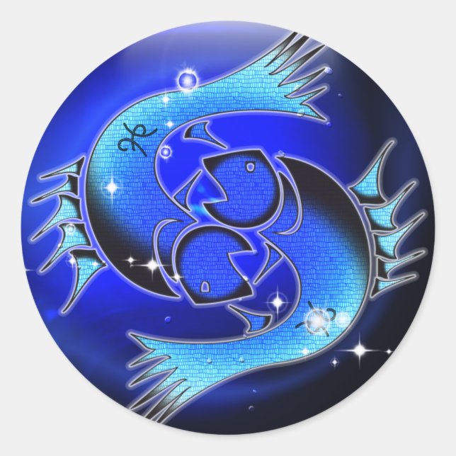 Pegatina Redonda Craft Dungeon Zodiac - Pisces (Anverso)