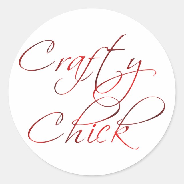 Pegatina Redonda Crafty Chick (Anverso)