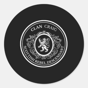 Pegatina Redonda Craig Scottish Clan Scottish Lion Descent