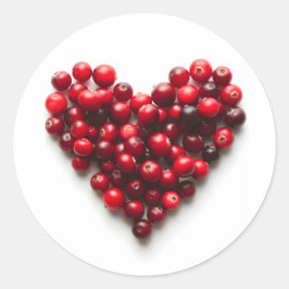 Pegatina Redonda Cranberry Heart