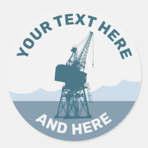 Pegatina Redonda Crane del patio