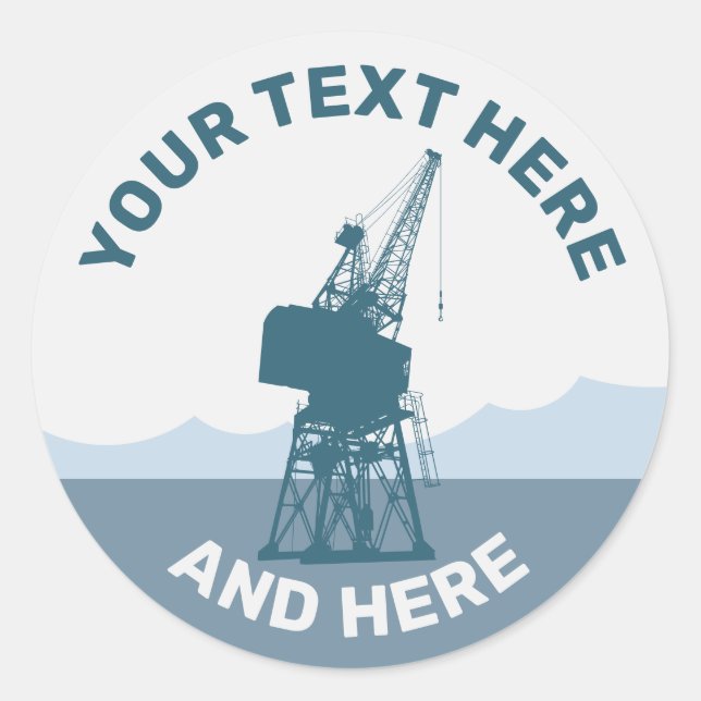 Pegatina Redonda Crane del patio (Anverso)