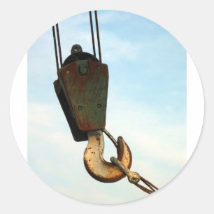 Pegatina Redonda Crane Hook