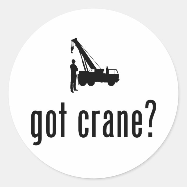 Pegatina Redonda Crane Operator (Anverso)
