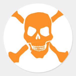 Pegatina Redonda Cráneo