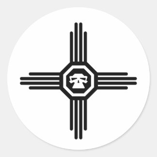 Pegatina Redonda cráneo 1 de zia