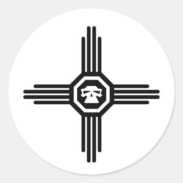 Pegatina Redonda cráneo 1 de zia (Anverso)