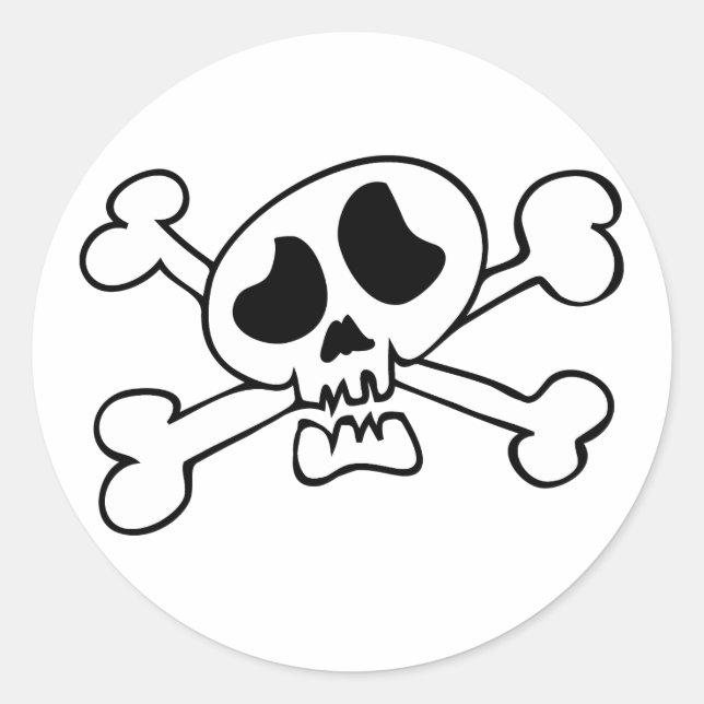 Pegatina Redonda cráneo de cabeza de personalizado (Anverso)