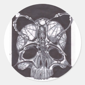 Pegatina Redonda Cráneo de Deathshead