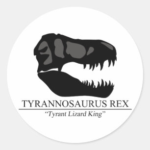 Pegatina Redonda Cráneo de Tyrannosaurus Rex