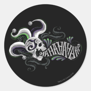 Pegatina Redonda Cráneo del comodín del pelotón el   del suicidi