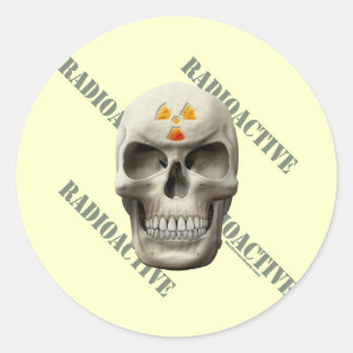 Pegatina Redonda Cráneo del mal radiactivo