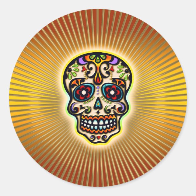 Pegatina Redonda cráneo-strahlen.png (Anverso)