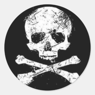 Pegatina Redonda cráneos