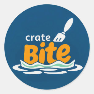Pegatina Redonda CrateBite: Sumérgete en la Frescura