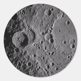 Pegatina Redonda Cráteres lunares Artemis II