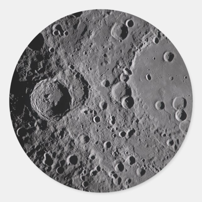 Pegatina Redonda Cráteres lunares Artemis II (Anverso)