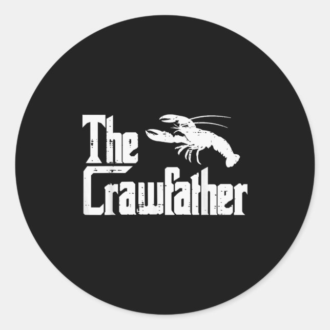 Pegatina Redonda Crawfihe Crawfather Funny Crayfish Parody Dad Papa (Anverso)
