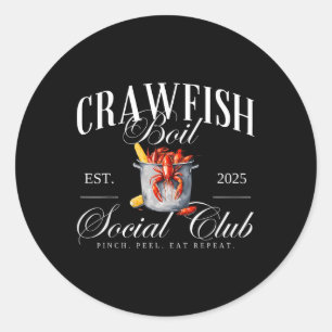 Pegatina Redonda Crawfish Boicot Social Club Cajun Seafood Festival