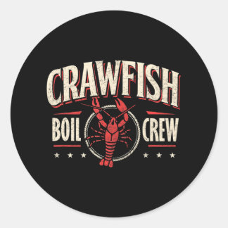 Pegatina Redonda Crawfish Boil Crew Cajun Season Lover Fiesta Funny