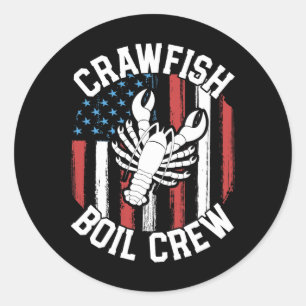 Pegatina Redonda Crawfish Boil Crew Funny Cajun Camisetas Para Homb