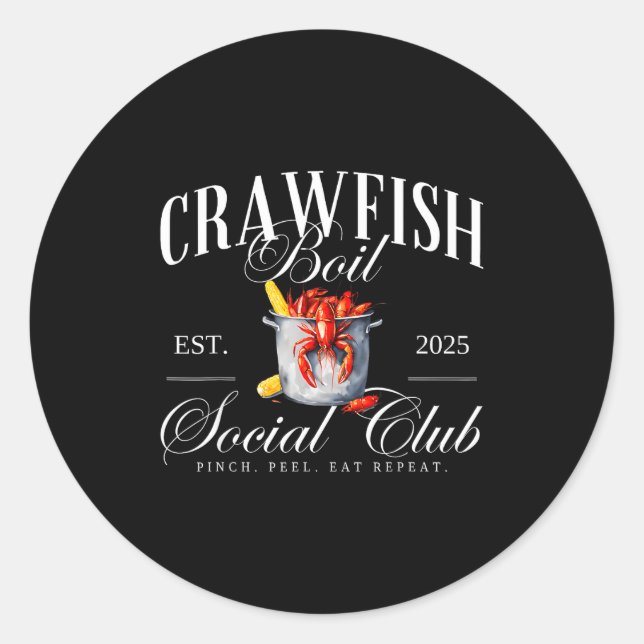Pegatina Redonda Crawfish Boil Social Club Cajun Seafood Festival S (Anverso)